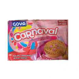 Galletas rellenas con crema sabor a fresa Carnaval Goya (403 g/ 14.2 oz)