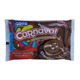 Galletas de chocolate rellenas con crema sabor a vainilla Carnaval Goya (403 g / 14.2 oz)