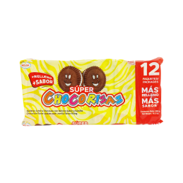 Galletas sabor chocolate con relleno sabor fresa Chocorisas Molsa (25 g)