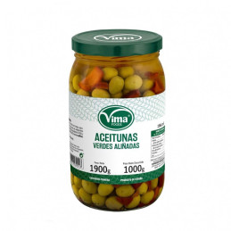 Aceitunas verdes aliñadas Vima Foods (1.9 kg / 4.18 lb)