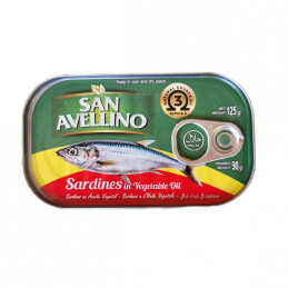 Sardinas en aceite vegetal San Avellino (125 g / 4.40 oz)