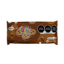 Galleta sabor vainilla con relleno sabor chocolate Vai Vai Molsa (264 g / 9.31 oz) 12 PAQUETES